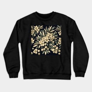 Olive Floral Illustration Crewneck Sweatshirt